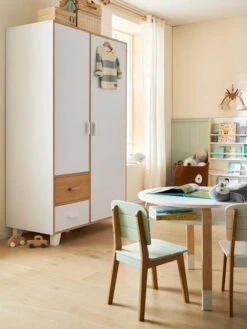 Armoire 2 Portes + 2 Tiroirs LIGNE HOPLA Blanc - Vertbaudet -Magasin De Produits Pour Bébés armoire 2 portes 2 tiroirs ligne hopla 3