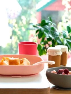 Assiette Silicone Avec Ventouse BEABA Bleu - Beaba -Magasin De Produits Pour Bébés assiette silicone avec ventouse beaba 5