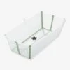 Baignoire Flexi Bath XL STOKKE Transparent/vert - Stokke -Magasin De Produits Pour Bébés baignoire flexi bath xl stokke