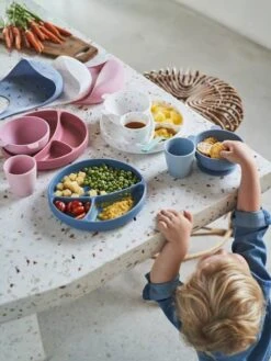 Bavoir Avec Récupérateur En Silicone Blanc Terrazzo - Vertbaudet -Magasin De Produits Pour Bébés bavoir avec recuperateur en silicone 3