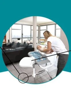 Chaise Haute Slick 2 En 1 BABYMOOV Blanc Bleu Gris - Babymoov -Magasin De Produits Pour Bébés chaise haute slick 2 en 1 babymoov 3