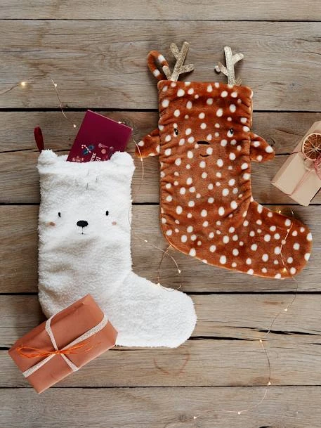 Chaussette De Noël Fausse Fourrure Renne Marron - Vertbaudet 4 Chaussette De Noël Fausse Fourrure Renne Marron - Vertbaudet – Image 2