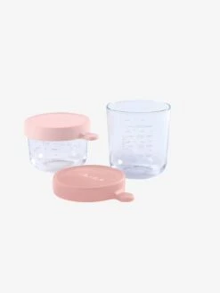 Coffret De 2 Pots De Conservation En Verre BEABA Airy Green/ Light Mist - Beaba -Magasin De Produits Pour Bébés coffret de 2 pots de conservation en verre beaba 2