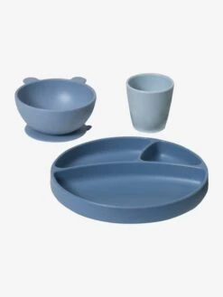 Coffret Repas En Silicone Set Baby Blue - Vertbaudet
