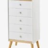 Commode Semainier Avec Poignées Personnalisables LIGNE CONFETTI Blanc - Vertbaudet -Magasin De Produits Pour Bébés commode semainier avec poignees personnalisables ligne confetti