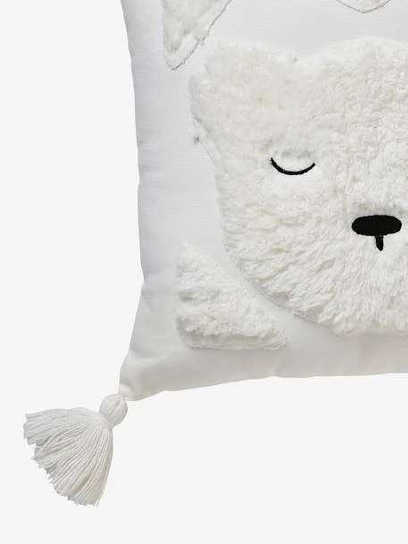 Coussin Avec Applications Sherpa Ours Berbère Ecru - Vertbaudet 4 Coussin Avec Applications Sherpa Ours Berbère Ecru - Vertbaudet – Image 2