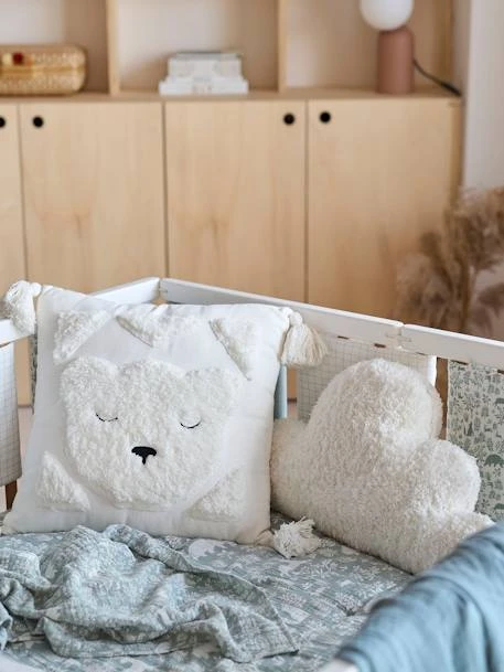 Coussin Avec Applications Sherpa Ours Berbère Ecru - Vertbaudet 6 Coussin Avec Applications Sherpa Ours Berbère Ecru - Vertbaudet – Image 4