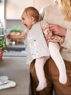 Grand Bavoir Enfant Gris Chiné - Vertbaudet -Magasin De Produits Pour Bébés grand bavoir enfant 4