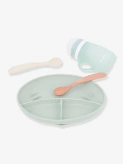 Kit Repas Silicone BABYMOOV Grow’Isy Vert/terracotta - Babymoov -Magasin De Produits Pour Bébés kit repas silicone babymoov growisy 2