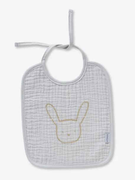 Les 3 Bavoirs à Liens En Gaze De Coton Blanc/gris - Vertbaudet 4 Les 3 Bavoirs à Liens En Gaze De Coton Blanc/gris - Vertbaudet – Image 2