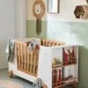 Lit Bébé Avec Barrière Amovible + Rangement Bibliothèque LIGNE PIROUETTE Blanc - Vertbaudet -Magasin De Produits Pour Bébés lit bebe avec barriere amovible rangement bibliotheque ligne pirouette
