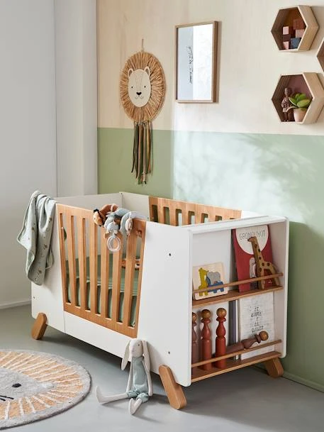 Lit Bébé Avec Barrière Amovible + Rangement Bibliothèque LIGNE PIROUETTE Blanc - Vertbaudet 3 Lit Bébé Avec Barrière Amovible + Rangement Bibliothèque LIGNE PIROUETTE Blanc - Vertbaudet