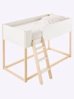 Lit Enfant Mi-hauteur Réversible ZIG-ZAG Blanc - Vertbaudet -Magasin De Produits Pour Bébés lit enfant mi hauteur reversible zig zag 3