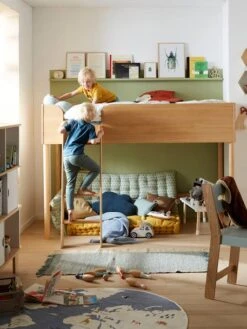 Lit Mi-hauteur LIGNE CONFETTI NATURE Marron - Vertbaudet -Magasin De Produits Pour Bébés lit mi hauteur ligne confetti nature 3