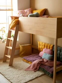 Lit Mi-hauteur LIGNE CONFETTI NATURE Marron - Vertbaudet -Magasin De Produits Pour Bébés lit mi hauteur ligne confetti nature 4