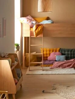 Lit Mi-hauteur LIGNE CONFETTI NATURE Marron - Vertbaudet -Magasin De Produits Pour Bébés lit mi hauteur ligne confetti nature 5