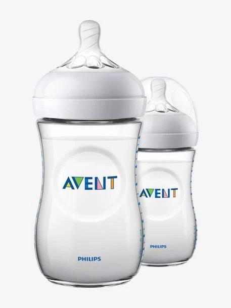 Lot De 2 Biberons 260 Ml Philips AVENT Natural Sans BPA Transparent - Philips Avent 3 Lot De 2 Biberons 260 Ml Philips AVENT Natural Sans BPA Transparent - Philips Avent