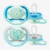 Lot De 2 Sucettes 6-18 Mois Phosphorescentes Ultra Air Night Philips AVENT Bleu - Philips Avent -Magasin De Produits Pour Bébés lot de 2 sucettes 6 18 mois phosphorescentes ultra air night philips avent