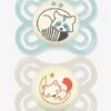 Lot De 2 Sucettes En Silicone MAM Perfect Nuit 2 à 6 Mois Vert + Beige - Mam -Magasin De Produits Pour Bébés lot de 2 sucettes en silicone mam perfect nuit 2 a 6 mois