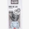 Lot De 2 Sucettes-tétines BIBS De Lux En Silicone Gris Fer + Bleu Layette - Bibs -Magasin De Produits Pour Bébés lot de 2 sucettes tetines bibs de lux en silicone