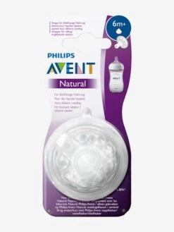 Lot De 2 Tétines Philips AVENT Natural à Débit Rapide, Dès 6 Mois Transparent - Philips Avent -Magasin De Produits Pour Bébés lot de 2 tetines philips avent natural a debit rapide des 6 mois 2