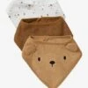 Lot De 3 Bavoirs Bandanas En éponge Et Gaze De Coton Caramel - Vertbaudet -Magasin De Produits Pour Bébés lot de 3 bavoirs bandanas en eponge et gaze de coton