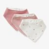 Lot De 3 Bavoirs Bandanas En Nid D'abeille Imprimé Coeurs - Vertbaudet -Magasin De Produits Pour Bébés lot de 3 bavoirs bandanas en nid dabeille