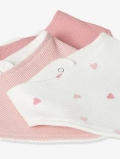 Lot De 3 Bavoirs Bandanas En Nid D'abeille Imprimé Coeurs - Vertbaudet -Magasin De Produits Pour Bébés lot de 3 bavoirs bandanas en nid dabeille 4