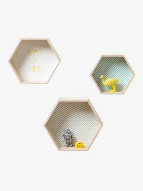 Lot De 3 étagères Hexagones Enfant Bois/multicolore - Vertbaudet 8 Lot De 3 étagères Hexagones Enfant Bois/multicolore - Vertbaudet – Image 6