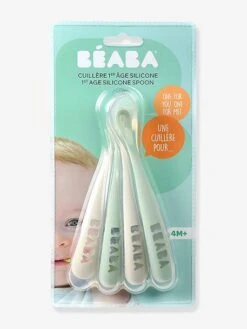 Lot De 4 Cuillères 1er âge BEABA Soft Sans BPA Bleu/gris/ocre - Beaba -Magasin De Produits Pour Bébés lot de 4 cuilleres 1er age beaba soft sans bpa 3