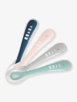 Lot De 4 Cuillères 2ème âge BEABA Soft Sans BPA Blue/ Pink/ Mist/ Green - Beaba