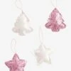 Lot De 4 Décorations De Noël Glitter Rose - Vertbaudet