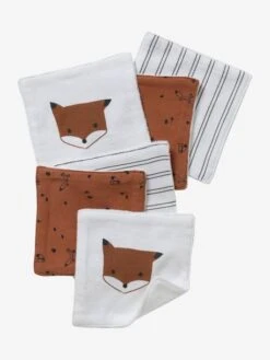 Lot De 6 Lingettes Lavables Lot Renard - Vertbaudet -Magasin De Produits Pour Bébés lot de 6 lingettes lavables 2