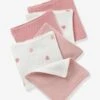 Lot De 6 Lingettes Lavables Rose/coeurs - Vertbaudet -Magasin De Produits Pour Bébés lot de 6 lingettes lavables 5