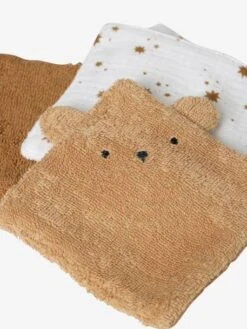 Lot De 6 Lingettes Lavables Ourson Caramel - Vertbaudet -Magasin De Produits Pour Bébés lot de 6 lingettes lavables ourson 2