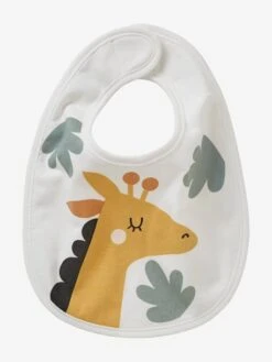Lot De 7 Bavoirs Naissance En Coton Bio* Vertbaudet Blanc Jungle - Vertbaudet -Magasin De Produits Pour Bébés lot de 7 bavoirs naissance en coton bio vertbaudet 3