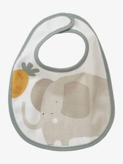Lot De 7 Bavoirs Naissance En Coton Bio* Vertbaudet Blanc Jungle - Vertbaudet -Magasin De Produits Pour Bébés lot de 7 bavoirs naissance en coton bio vertbaudet 4