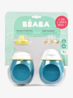 Lot De Gourdes Pour Compotes BEABA Babysqueez' 2 En 1 + Squeez'portion Blue - Beaba -Magasin De Produits Pour Bébés lot de gourdes pour compotes beaba babysqueez 2 en 1 squeezportion 2