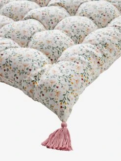 Matelas De Sol Avec Pompons FLEURETTES écru / Multicolore - Vertbaudet -Magasin De Produits Pour Bébés matelas de sol avec pompons fleurettes 2