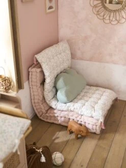 Matelas De Sol Avec Pompons FLEURETTES écru / Multicolore - Vertbaudet -Magasin De Produits Pour Bébés matelas de sol avec pompons fleurettes 3