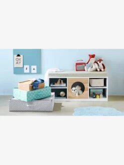 Meuble 2 En 1 Rangement + Banquette Hublot Blanc/bois - Vertbaudet -Magasin De Produits Pour Bébés meuble 2 en 1 rangement banquette hublot 3