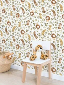 Papier Peint Animaux Savane Felidae LILIPINSO Bronze - Lilipinso -Magasin De Produits Pour Bébés papier peint animaux savane felidae lilipinso 2