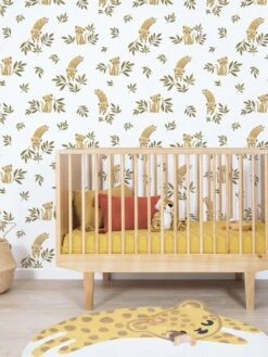Papier Peint Léopard Savane Felidae LILIPINSO Ocre - Lilipinso -Magasin De Produits Pour Bébés papier peint leopard savane felidae lilipinso 2