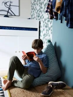 Pouf Poire Palmettes Vert - Vertbaudet -Magasin De Produits Pour Bébés pouf poire palmettes 2