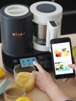 Robot Connecté BEABA Babycook Smart Gris Anthracite/blanc - Beaba -Magasin De Produits Pour Bébés robot connecte beaba babycook smart 2