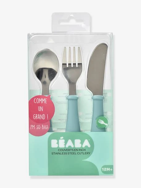 Set 3 Couverts D'apprentissage Inox BEABA Airy Green - Beaba 4 Set 3 Couverts D'apprentissage Inox BEABA Airy Green - Beaba – Image 2