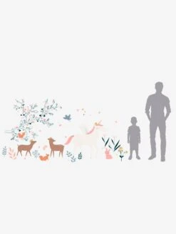 Sticker Géant Forêt Enchantée Gris - Vertbaudet -Magasin De Produits Pour Bébés sticker geant foret enchantee 2