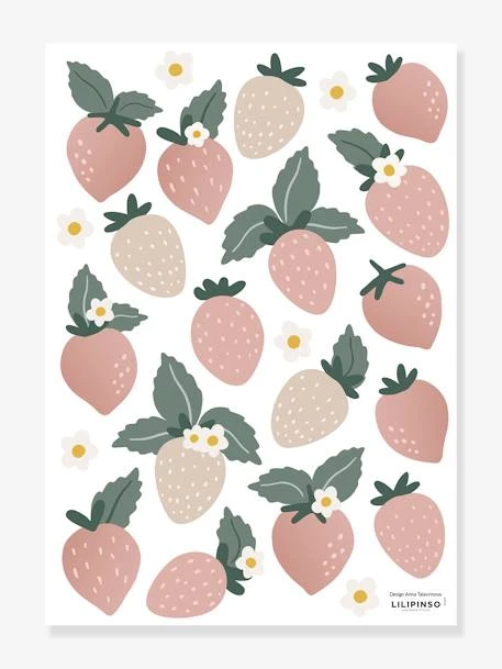 Stickers Fraises Louise LILIPINSO Rose Pâle - Lilipinso 3 Stickers Fraises Louise LILIPINSO Rose Pâle - Lilipinso