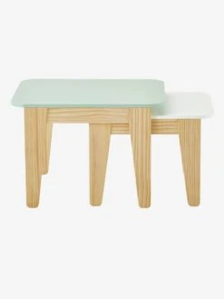 Tables Gigognes Gris Vert/bois + Blanc/bois - Vertbaudet 11 Tables Gigognes Gris Vert/bois + Blanc/bois - Vertbaudet -Magasin De Produits Pour Bébés tables gigognes 3
